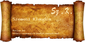 Szemesi Klaudia névjegykártya